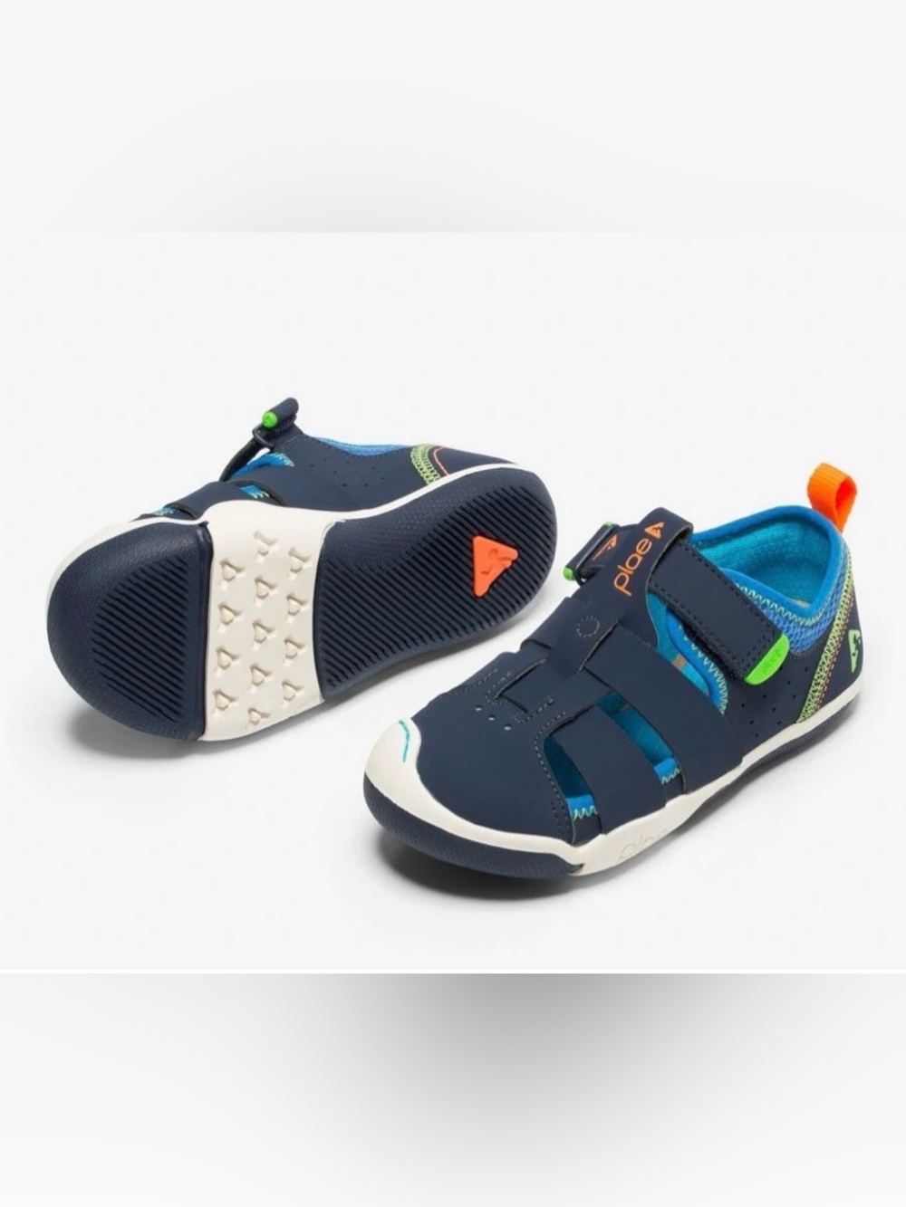 PLAE Navy Blue and Bright Blue Kids' Closed-Toe Sandals